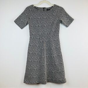 Ann Taylor Black and White Patterned Above-The-Knee Dress